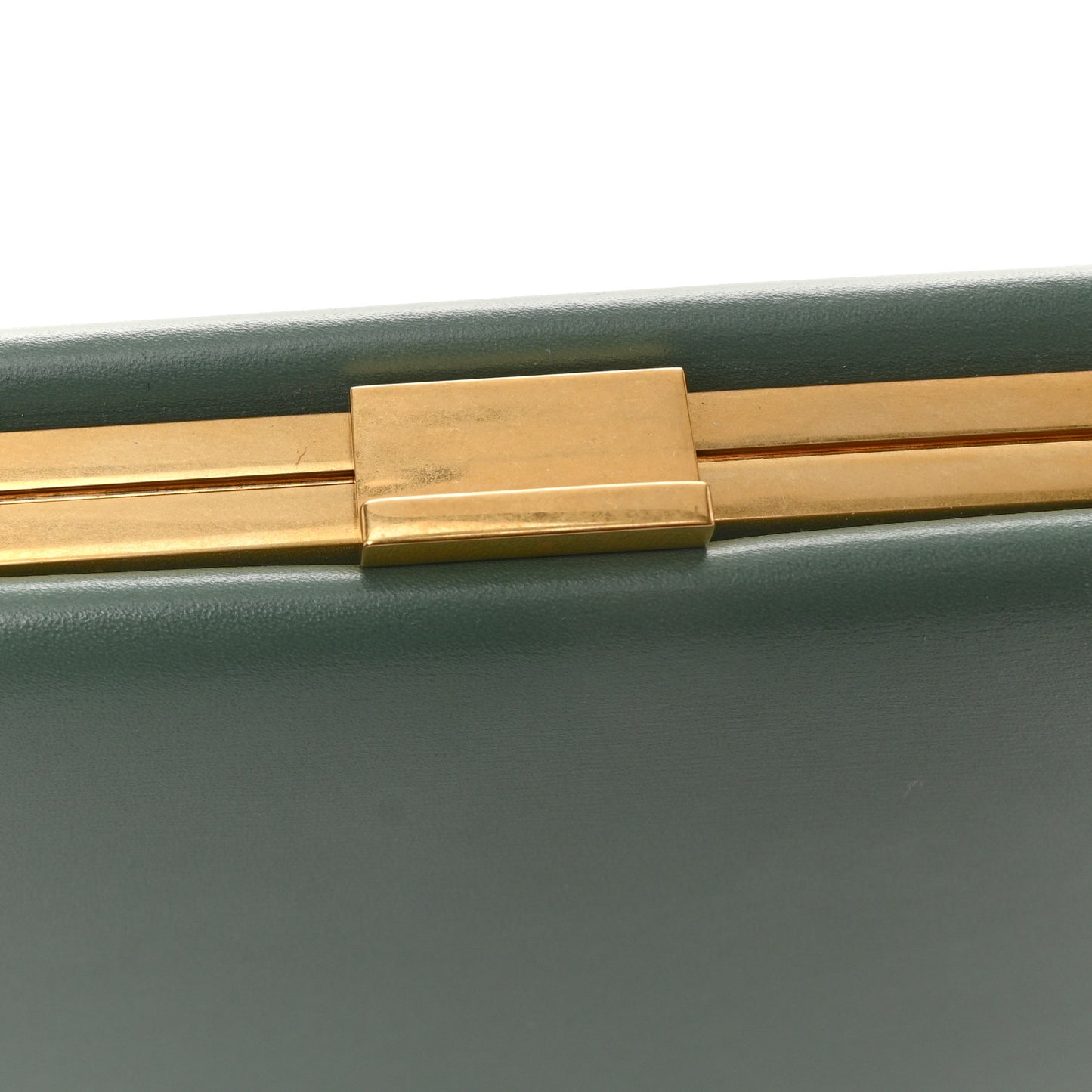 Box Calfskin Medium Clasp Bag Light Green