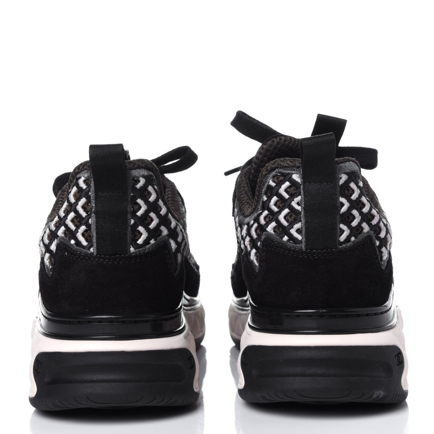 Suede Calfskin Embroidered CC Sneakers 39 Black