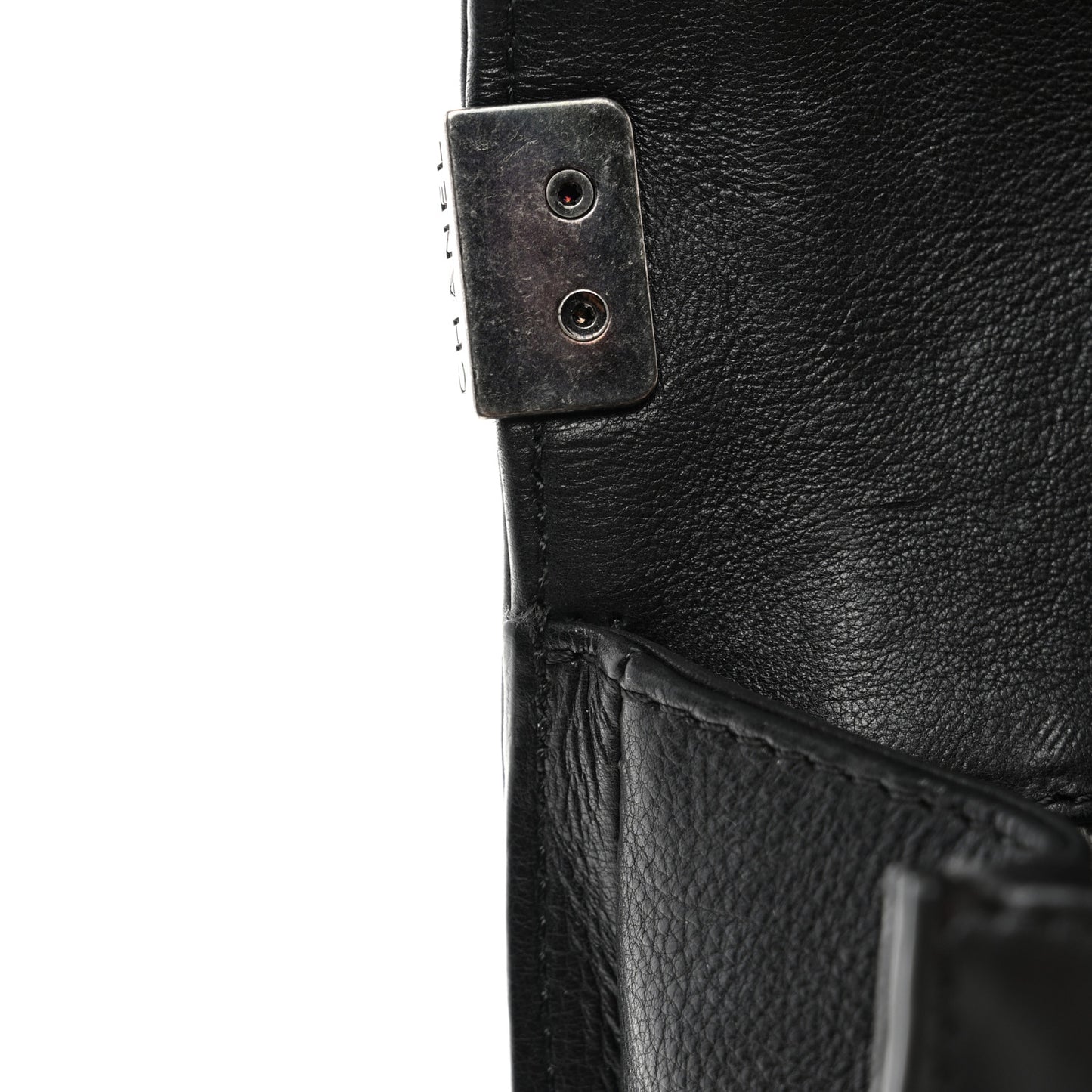 Calfskin Crystal Embossed Medium Boy Flap Black