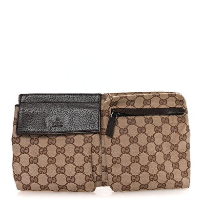 Gucci GG Monogram Double Pocket Belt Bag Dark Brown 1 of 9