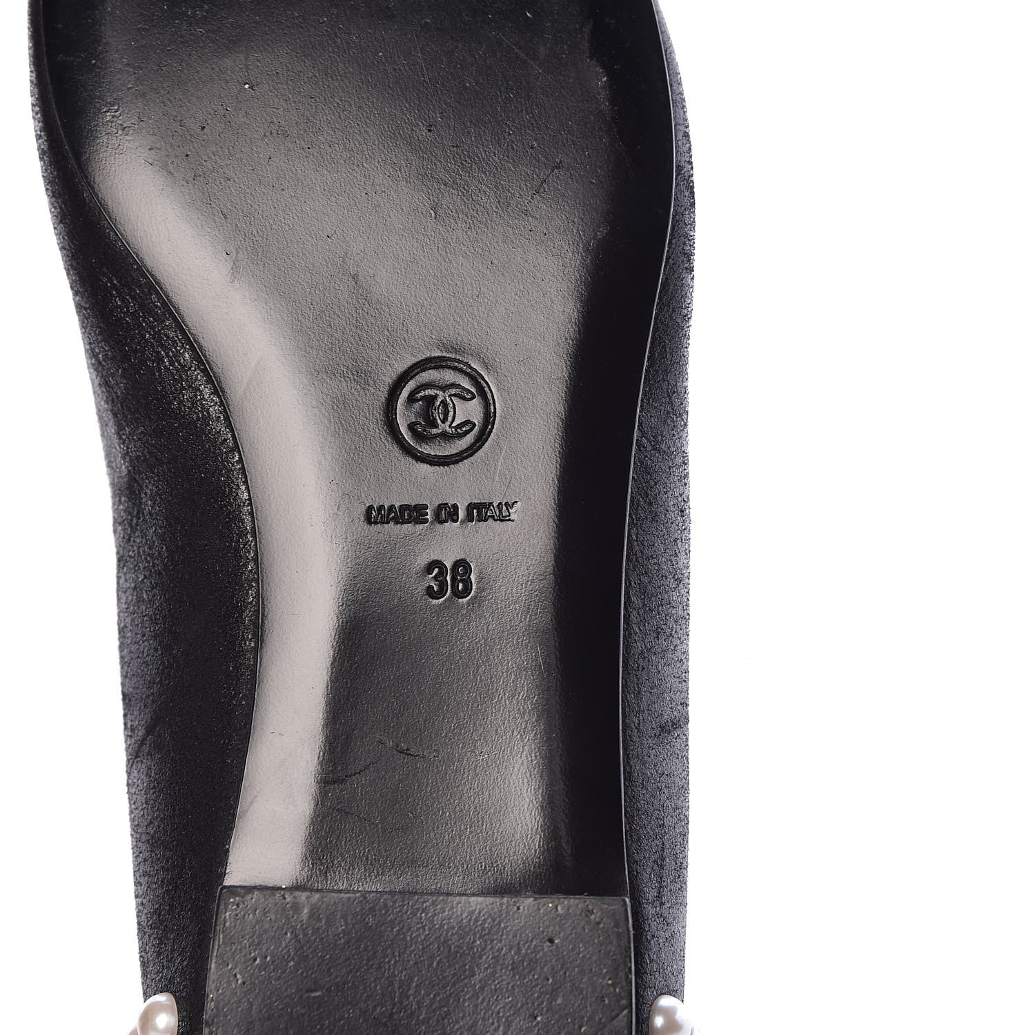 Chanel Iridescent Lambskin Pearl Ballerina Flats 38 Black 9 of 9