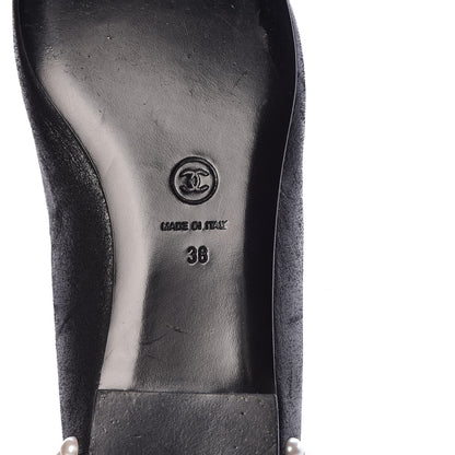Chanel Iridescent Lambskin Pearl Ballerina Flats 38 Black 9 of 9