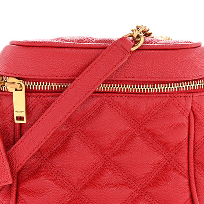 Saint Laurent Grain de Poudre Quilted 80's Vanity Bag Rouge Eros 8 of 12