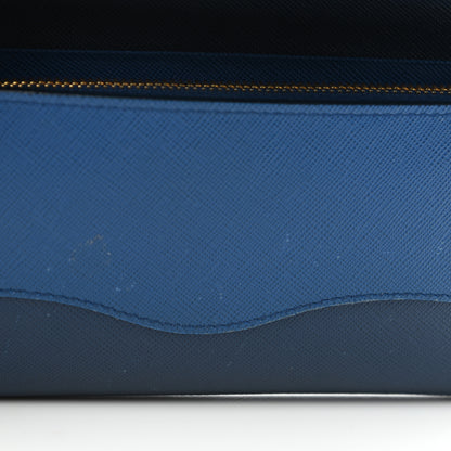 Prada Saffiano Wave Continental Flap Wallet Bluette Azzurro 12 of 12