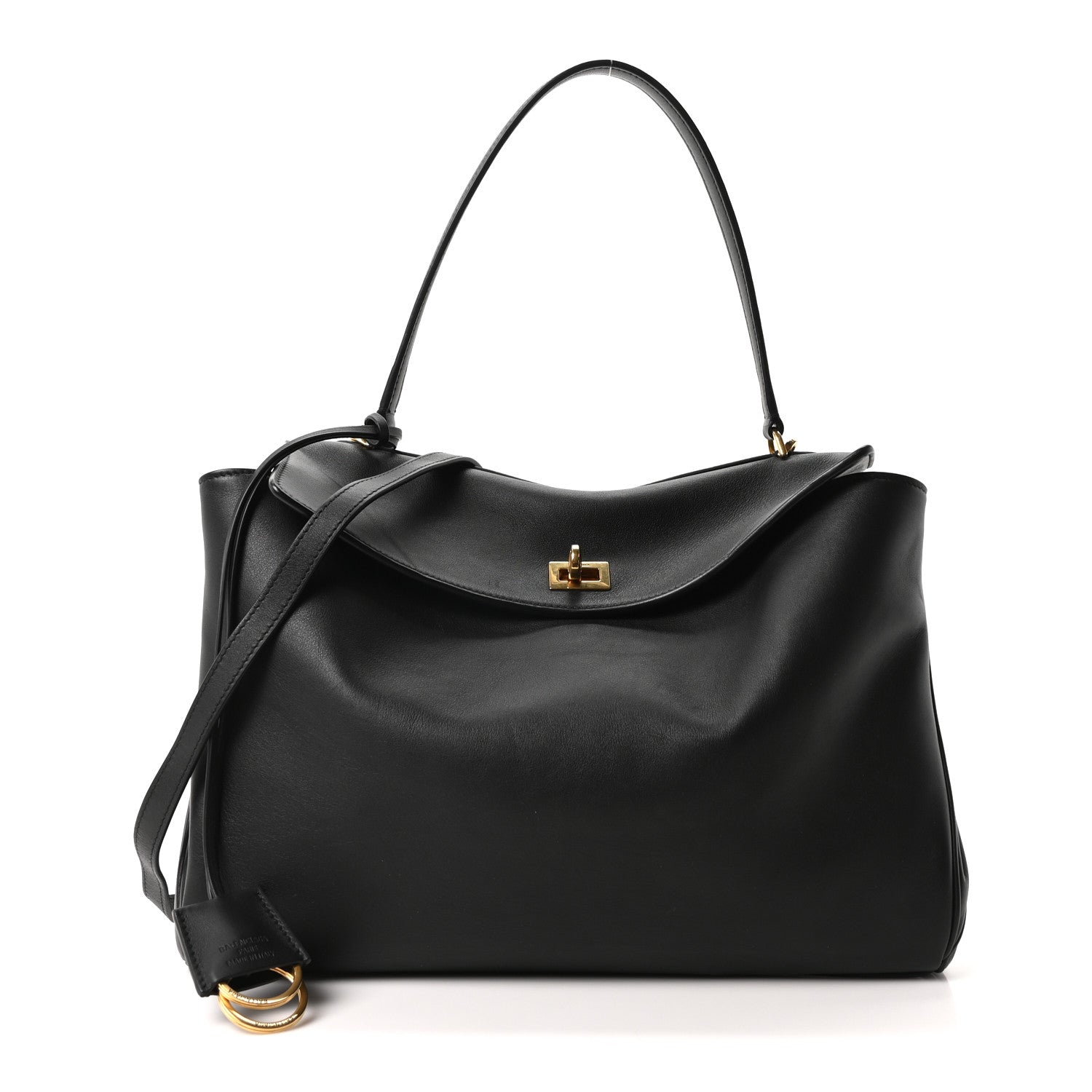 Balenciaga Natural Smooth Calfskin Medium Rodeo Top Handle Handbag Black 1 of 9