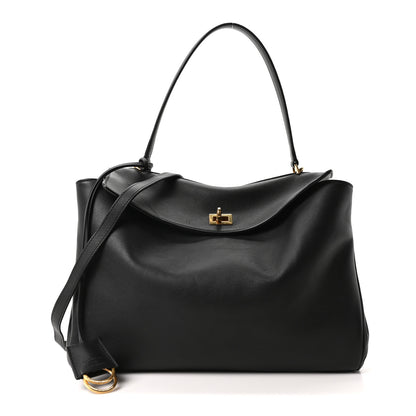 Balenciaga Natural Smooth Calfskin Medium Rodeo Top Handle Handbag Black 1 of 9