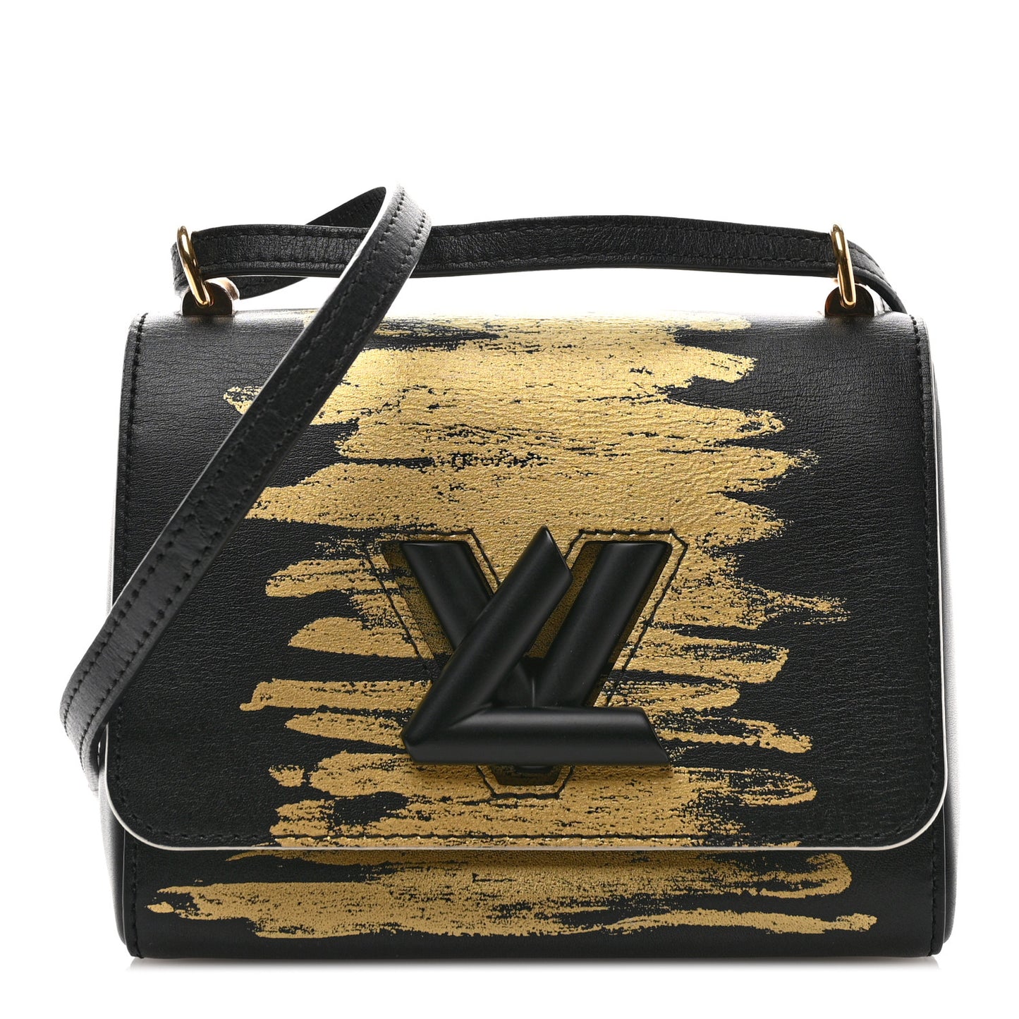 Calfskin Twist Shoulder Bag PM Light Gold