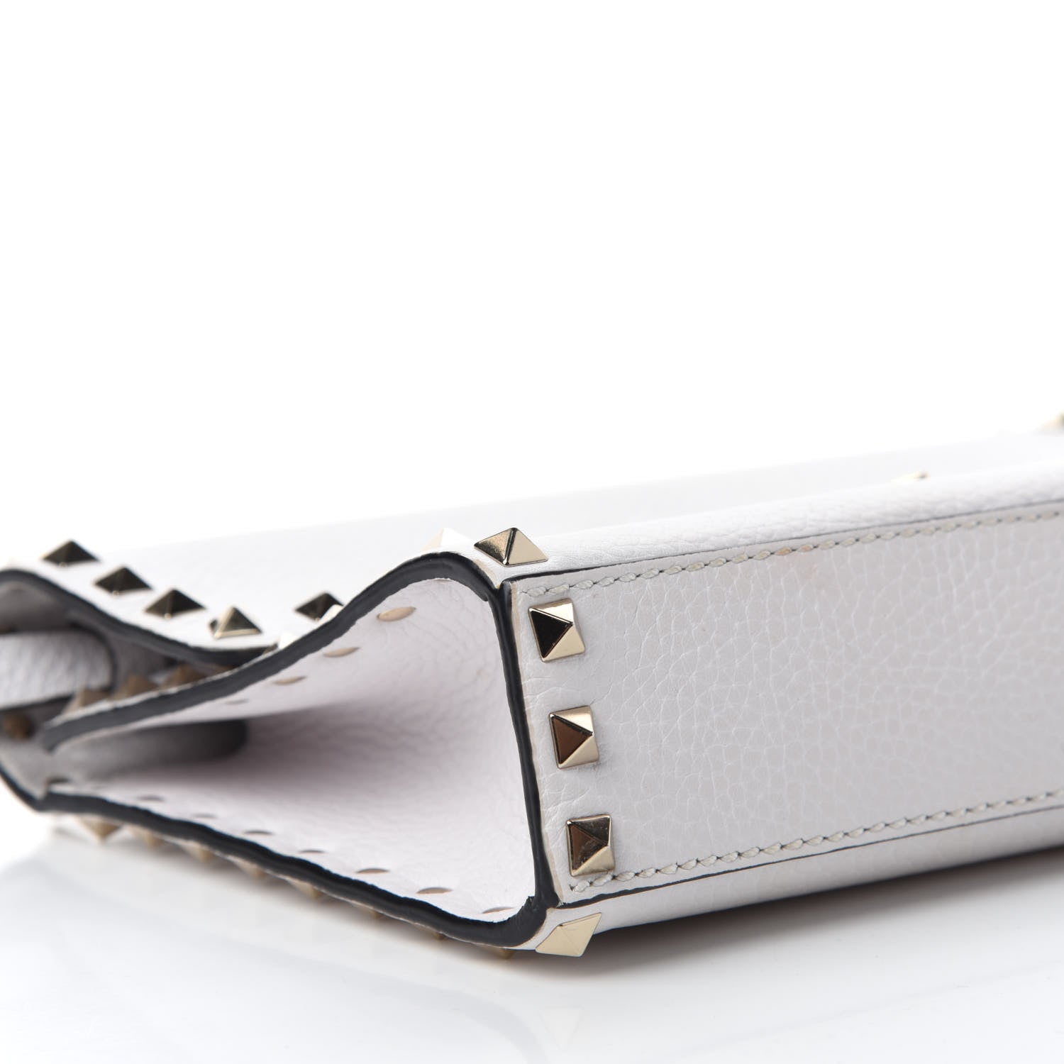 Valentino Garavani Pebbled Calfskin Medium Rockstud Flip Lock Crossbody Bag White 6 of 9