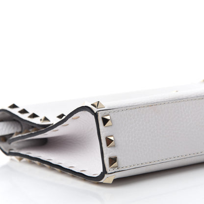 Valentino Garavani Pebbled Calfskin Medium Rockstud Flip Lock Crossbody Bag White 6 of 9