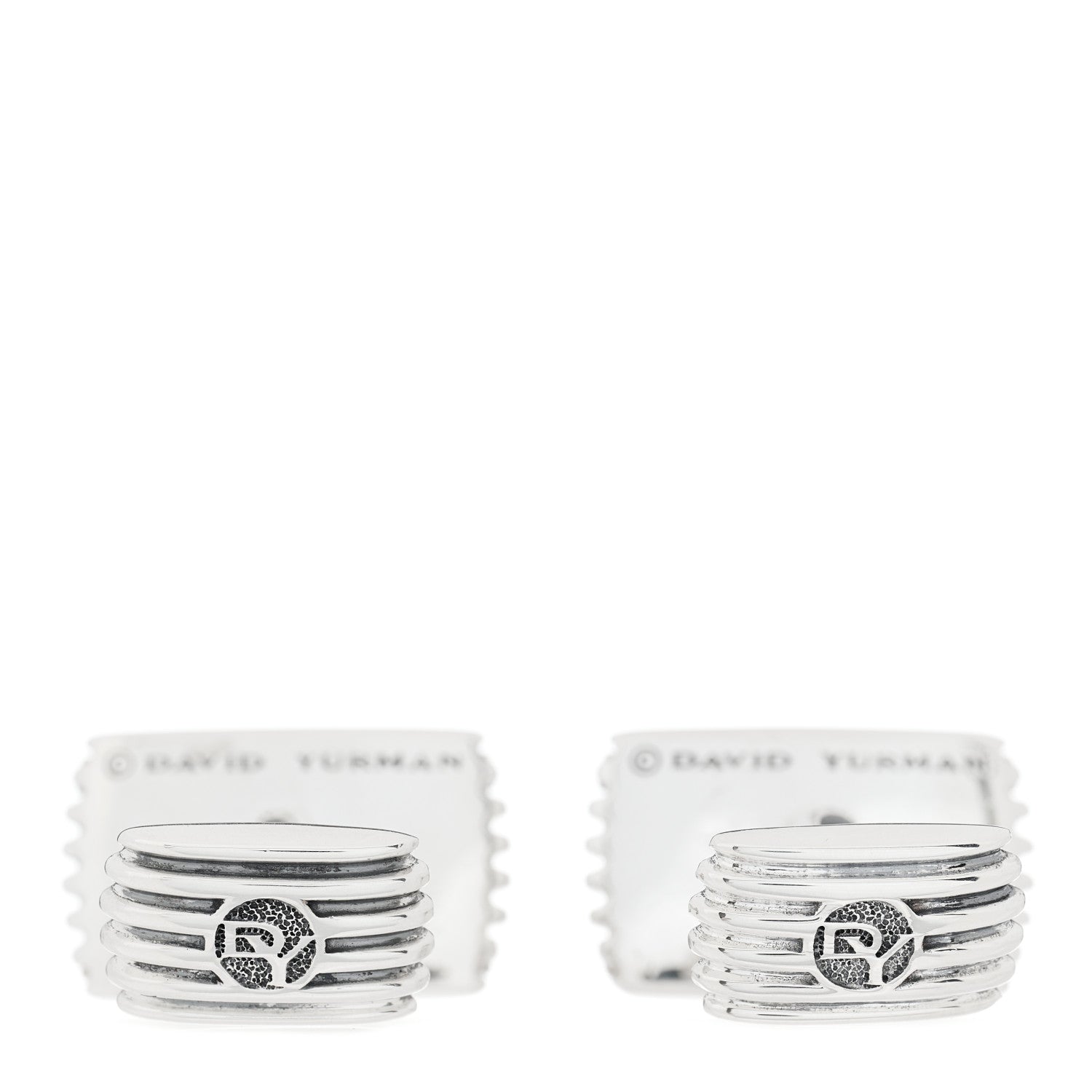 David Yurman Sterling Silver Gray Sapphire Royal Cord Cufflinks 3 of 5