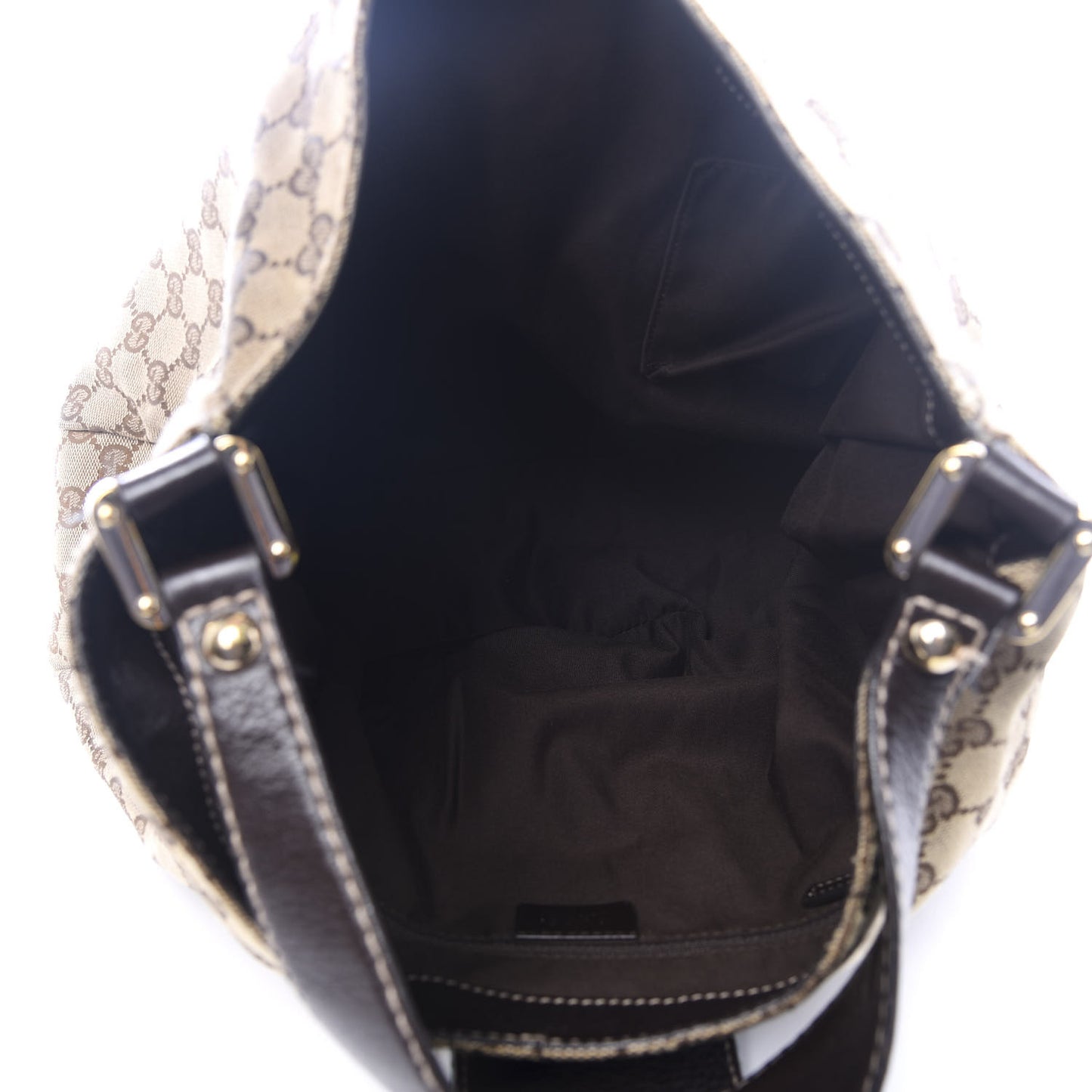 Monogram Large New Ladies Web Hobo Dark Brown