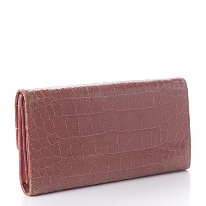 Miu Miu Crocodile Embossed Saint Cocco Lux Continental Flap Wallet Antico 3 of 9