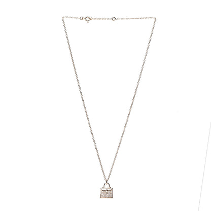 Hermes 18K Rose Gold Diamond Kelly Amulette Pendant Necklace 3 of 7