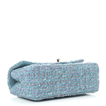 Chanel Tweed Quilted Mini Rectangular Flap Turquoise Purple White Red 3 of 4