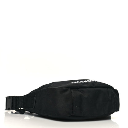 Balenciaga Recycled Sport Nylon Logo Embroidered Wheel Sling Bag Black White 4 of 9