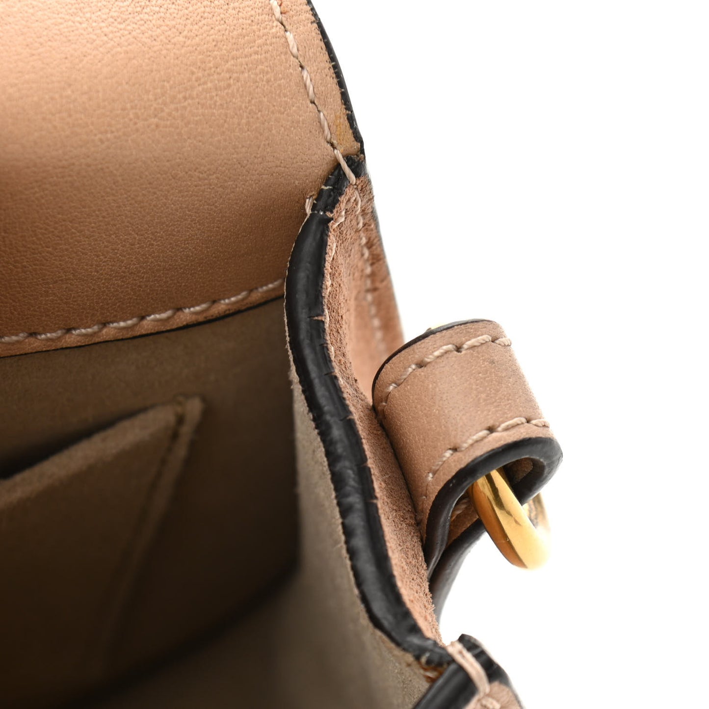 Calfskin Suede Small Nile Bracelet Bag Biscotti Beige