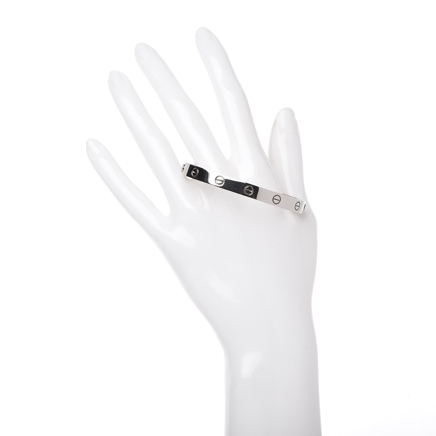 Cartier 18K White Gold LOVE Bracelet 17 2 of 7