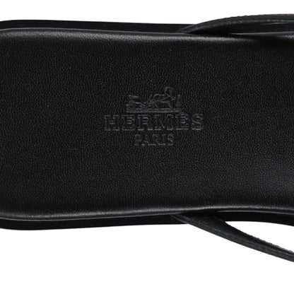 Hermes Calfskin Miss Sandals 37 Black 7 of 8