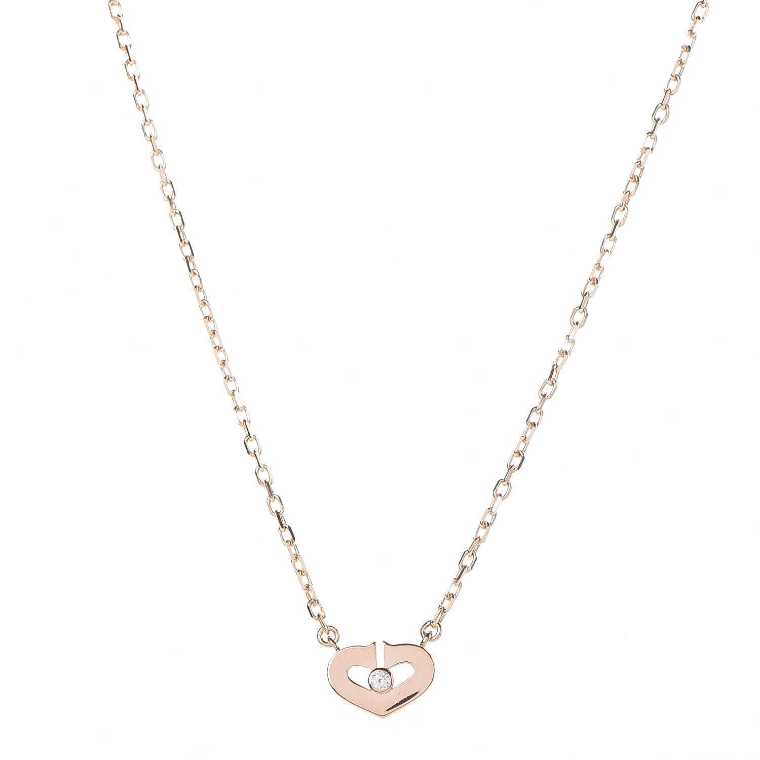 Cartier 18K Pink Gold Diamond XS Hearts and Symbols Necklace 1 of 4