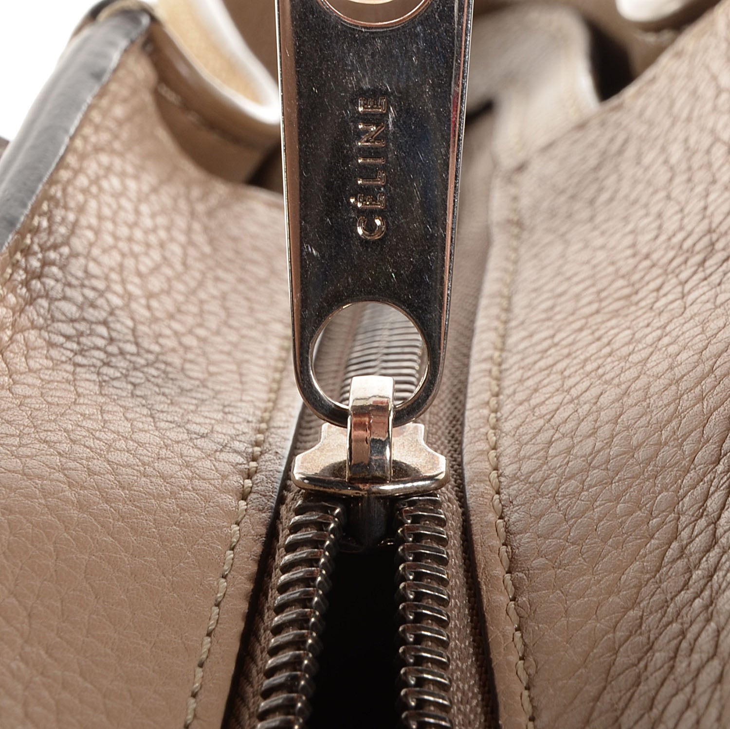 Celine Drummed Calfskin Suede Medium Trapeze Dune 5 of 9