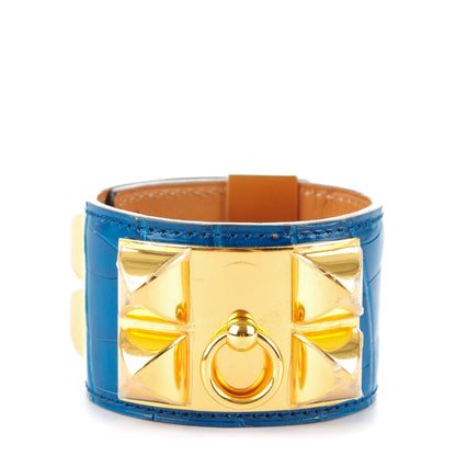 Hermes Shiny Alligator Collier De Chien CDC Bracelet S Mykonos 1 of 8