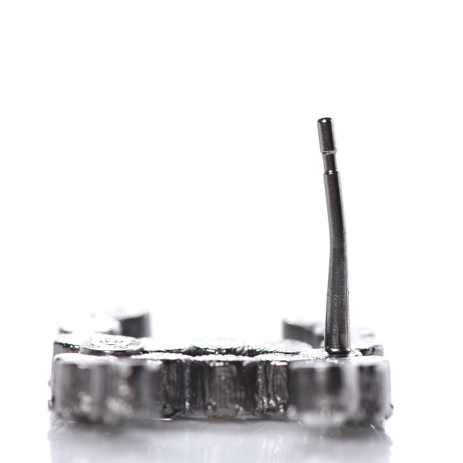 Chanel Crystal CC Earrings Silver 4 of 6