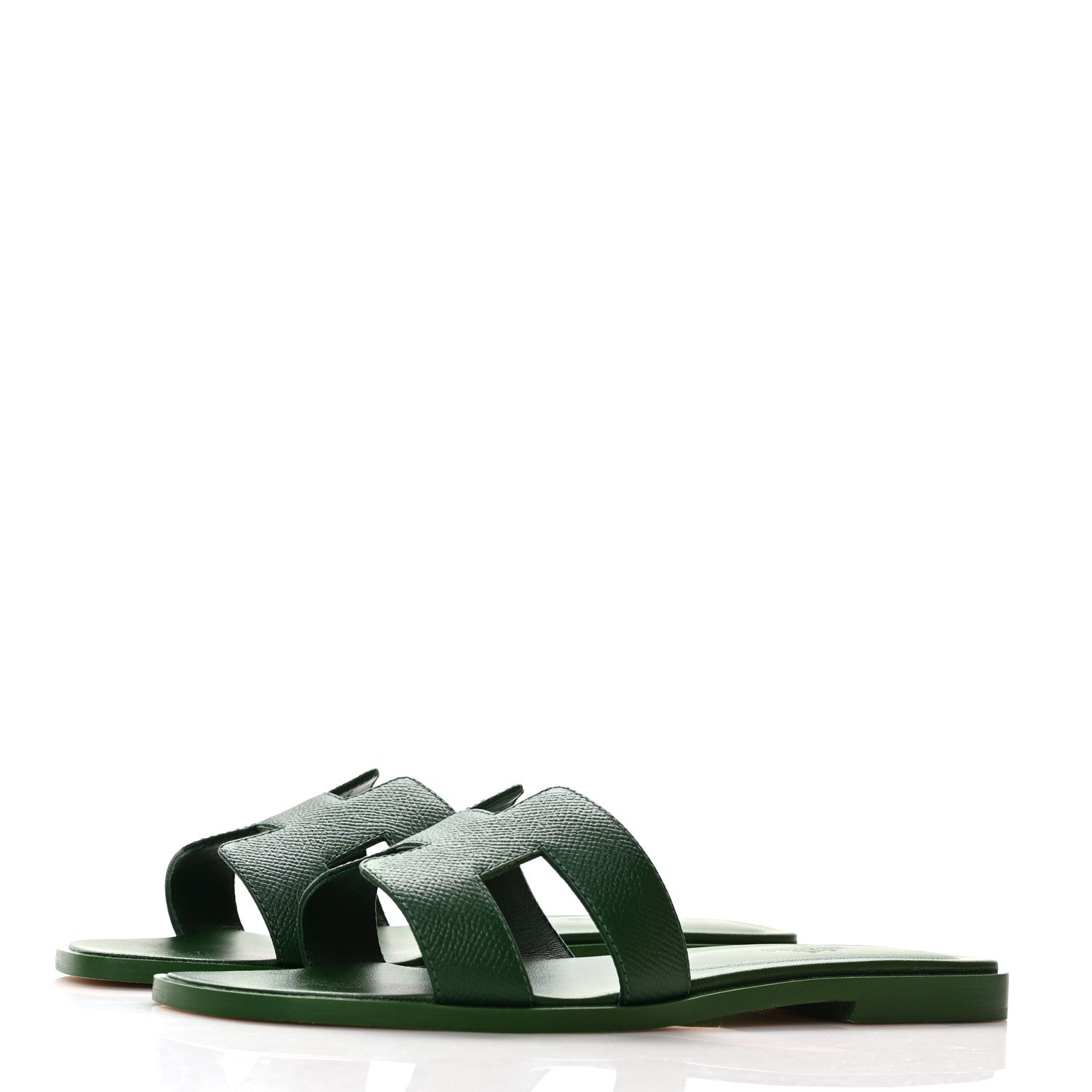 Hermes Epsom Oran Sandals 37 Vert Cactus 3 of 9