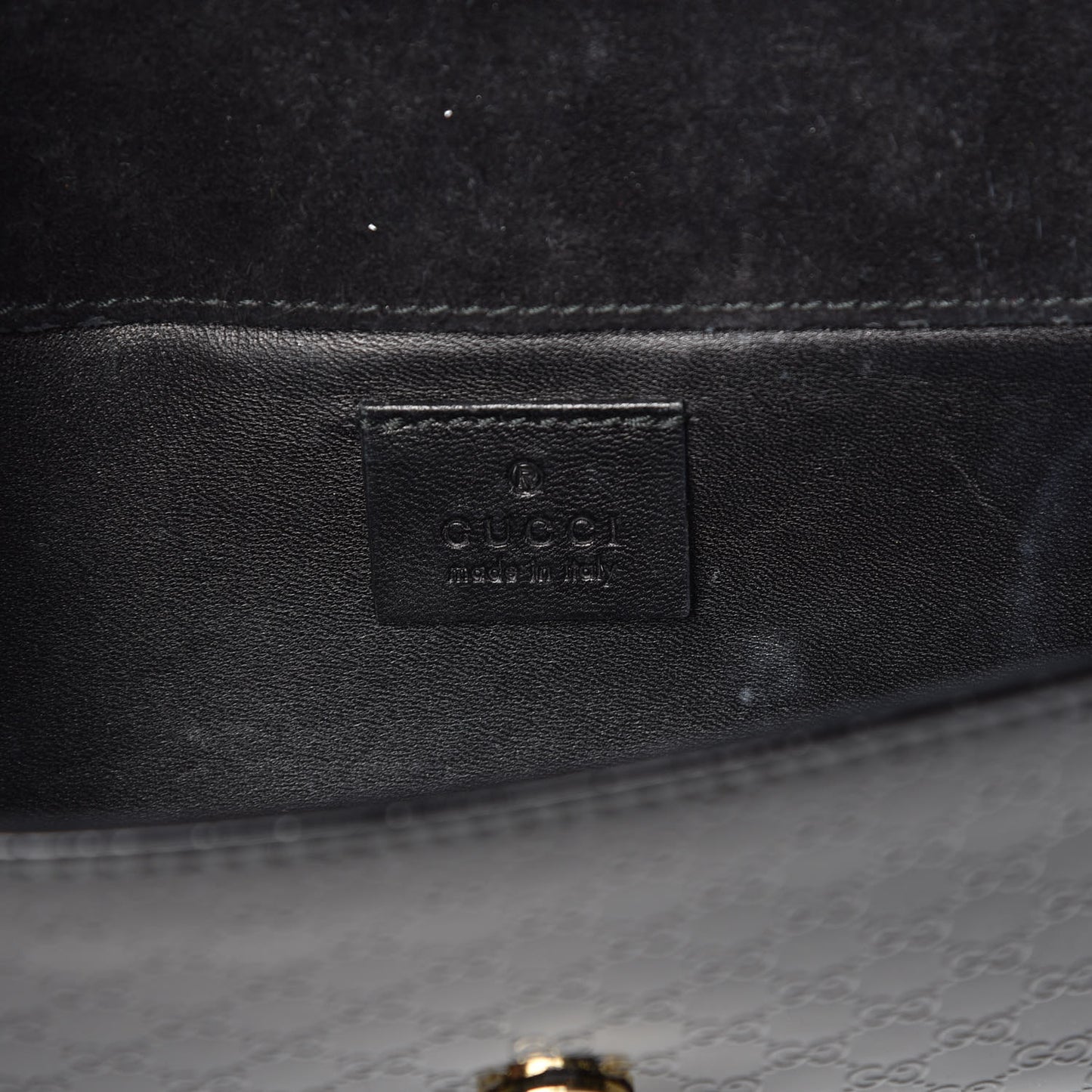 Patent Microguccissima Small Broadway Clutch Black