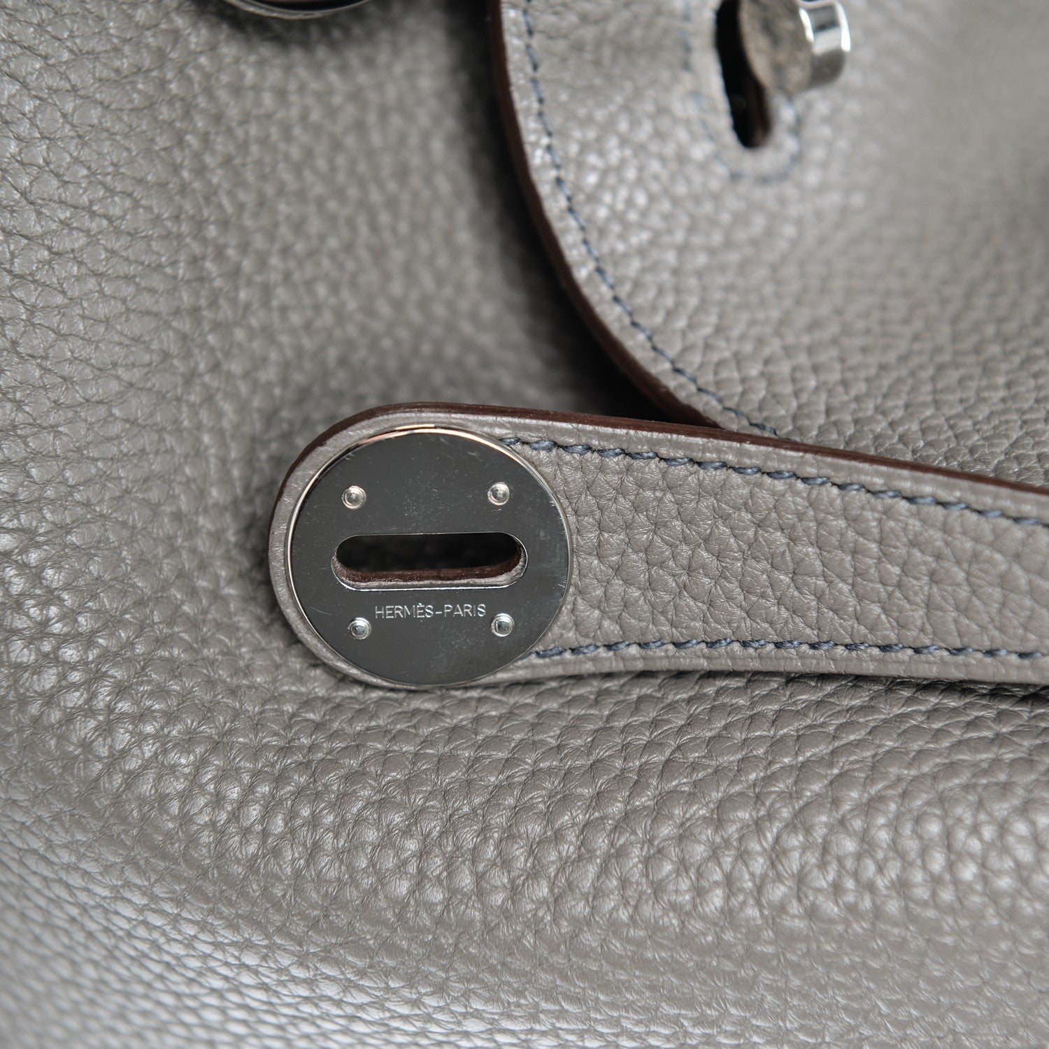Hermes Taurillon Clemence Lindy 30 Etain Bleu Indigo 7 of 11