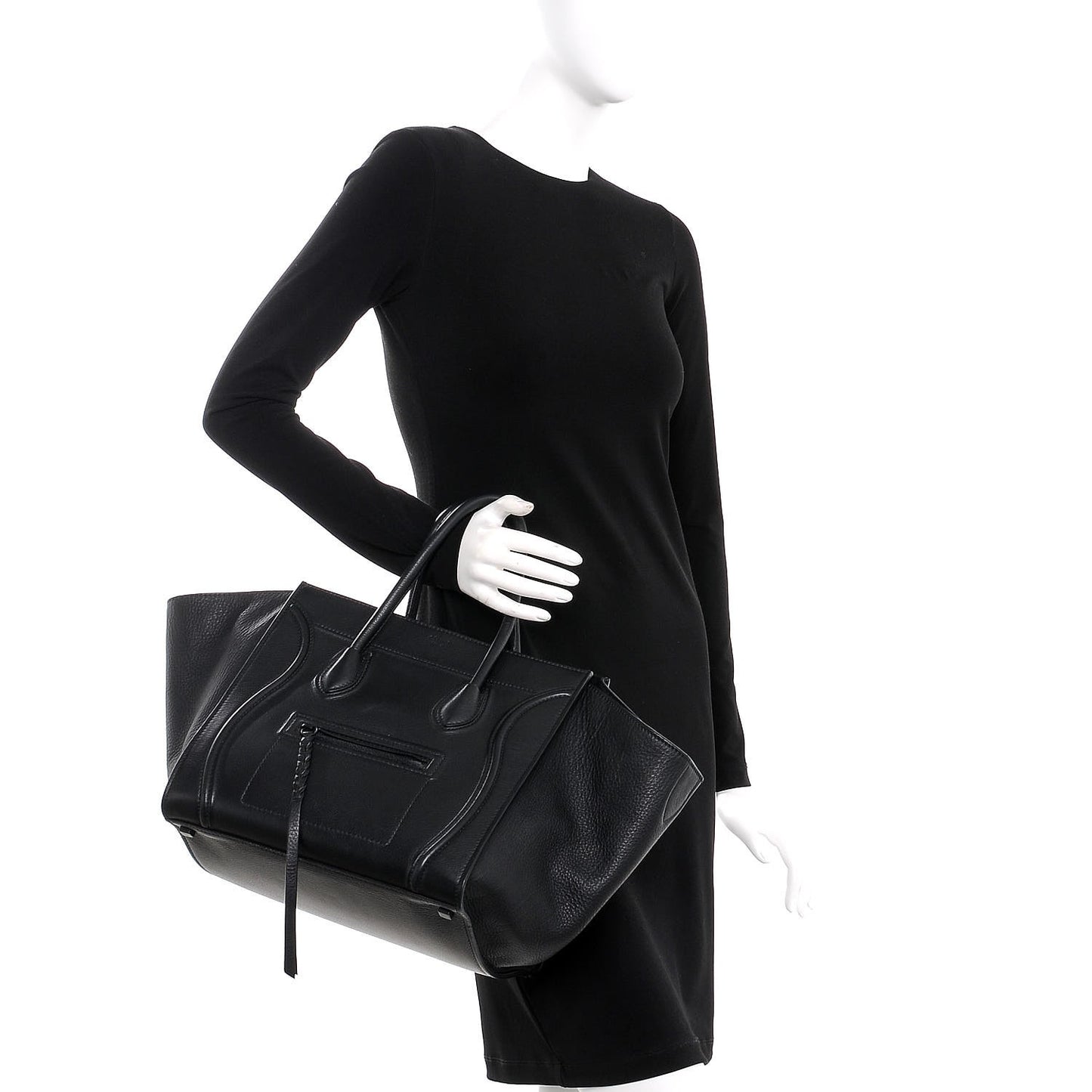 Supple Calfskin Medium Phantom Luggage Black