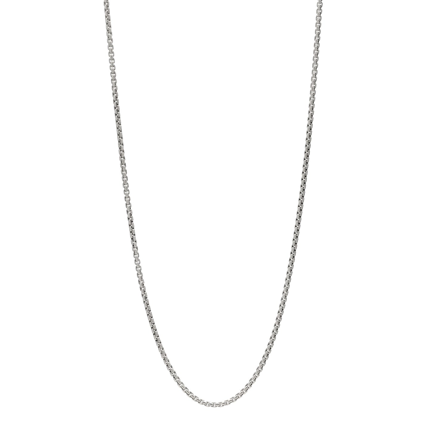 Sterling Silver 2.7mm Small Box Chain Necklace 22"