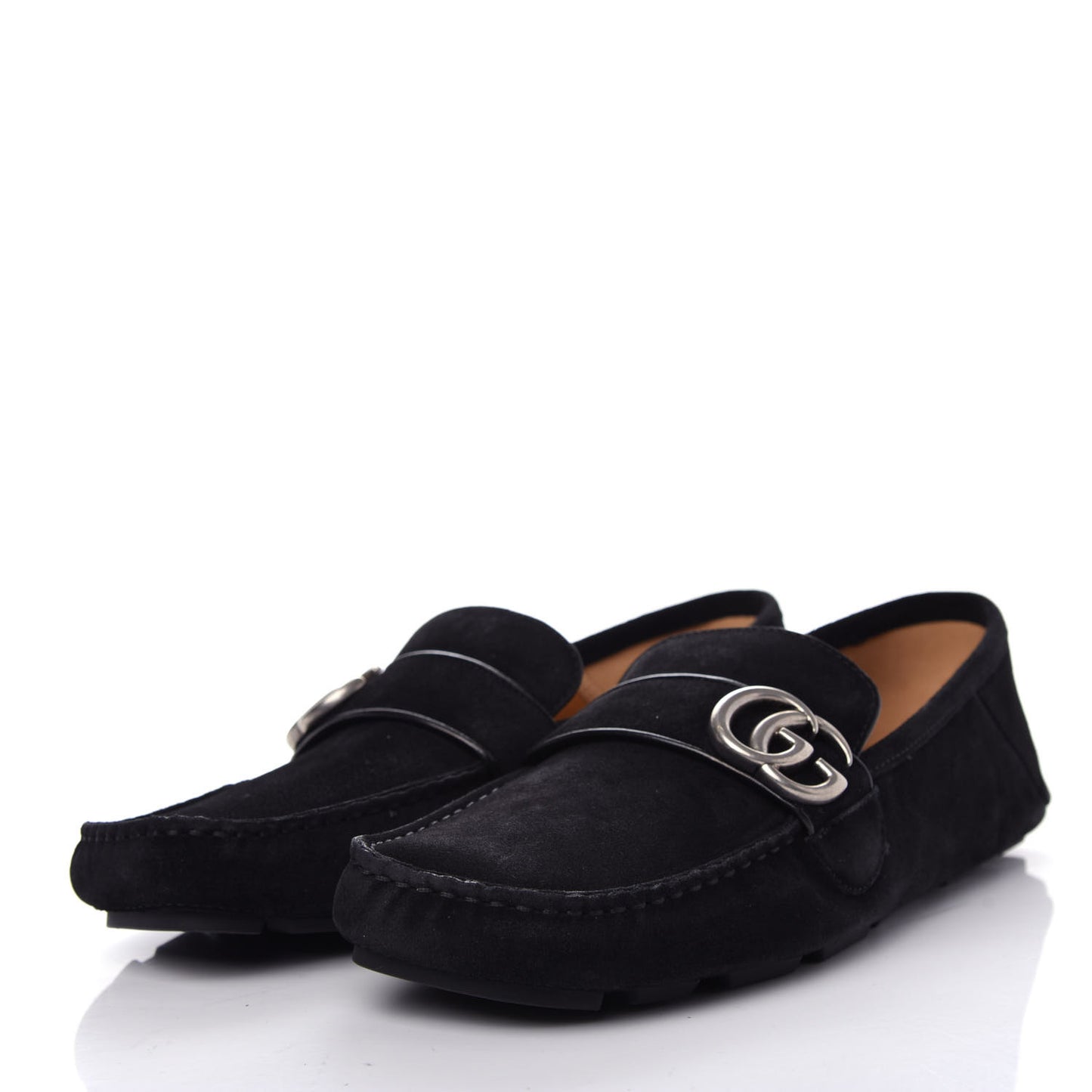 Suede Mens Driver Queen Loafers 8 Black