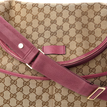 Gucci Monogram Margaux Calfskin Large Diaper Bag Beige Ebony Peonia Flower 10 of 11