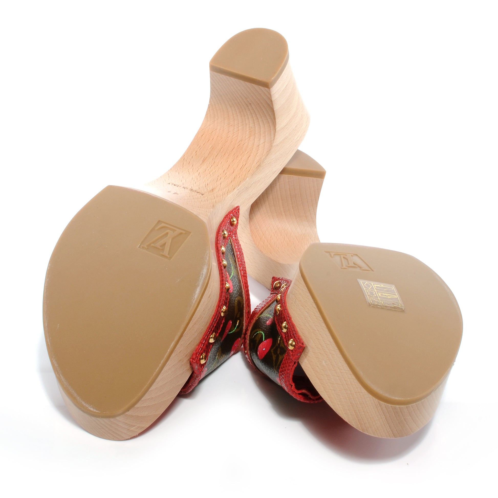Louis Vuitton Monogram Cerises Mules Heel Shoes 41 4 of 6