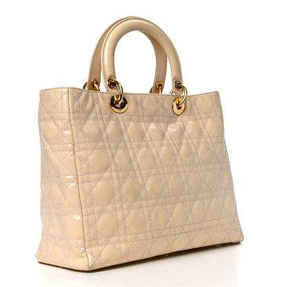 Christian Dior Patent Cannage Large Lady Dior Beige 2 of 11