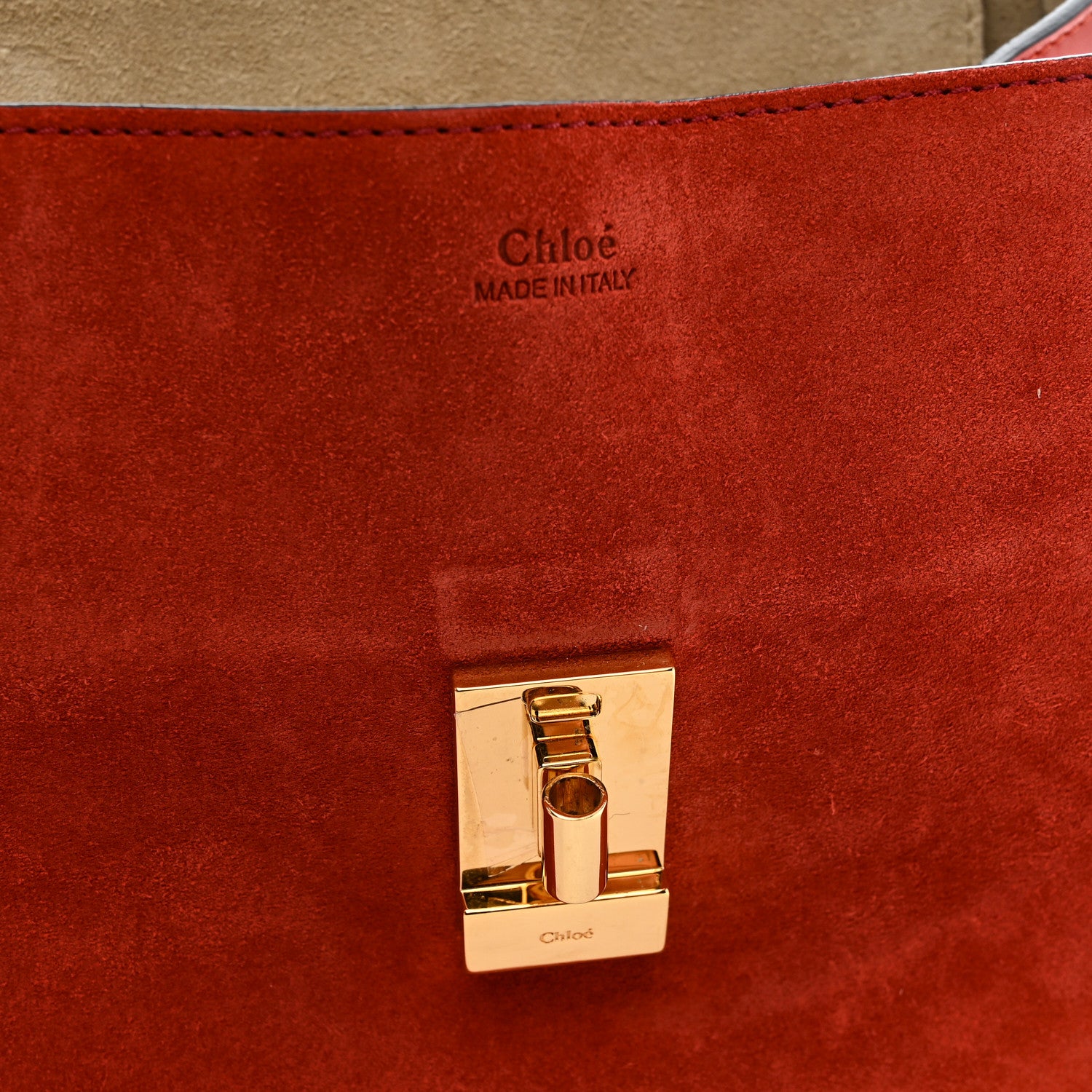 Chloe Suede Smooth Calfskin Drew Shoulder Bag Poppy 12 of 13
