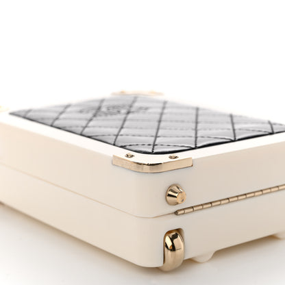 Chanel Plexiglass Patent Evening In The Air Mini Trolley Minaudiere Clutch Black White 9 of 14