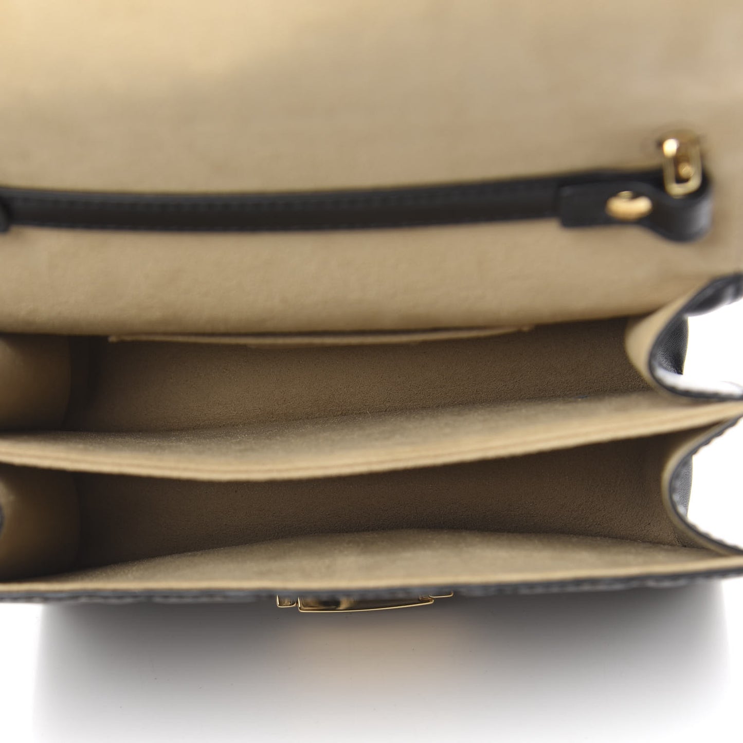 Vitello Liberty Bi-Color FF 1974 Embossed Small Kan U Shoulder Bag Maya Black