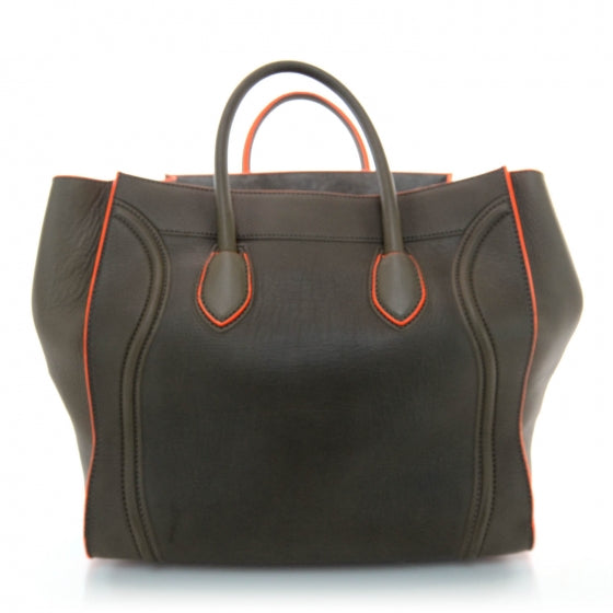 Celine Smooth Calfskin Large Phantom Luggage Grey Orange 3 of 8