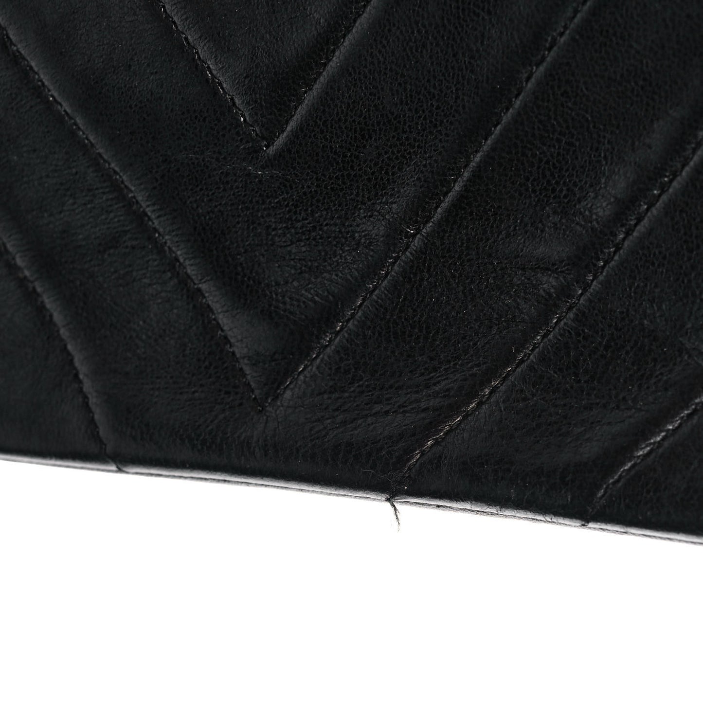 Lambskin Chevron Quilted Frame Shoulder Bag Black