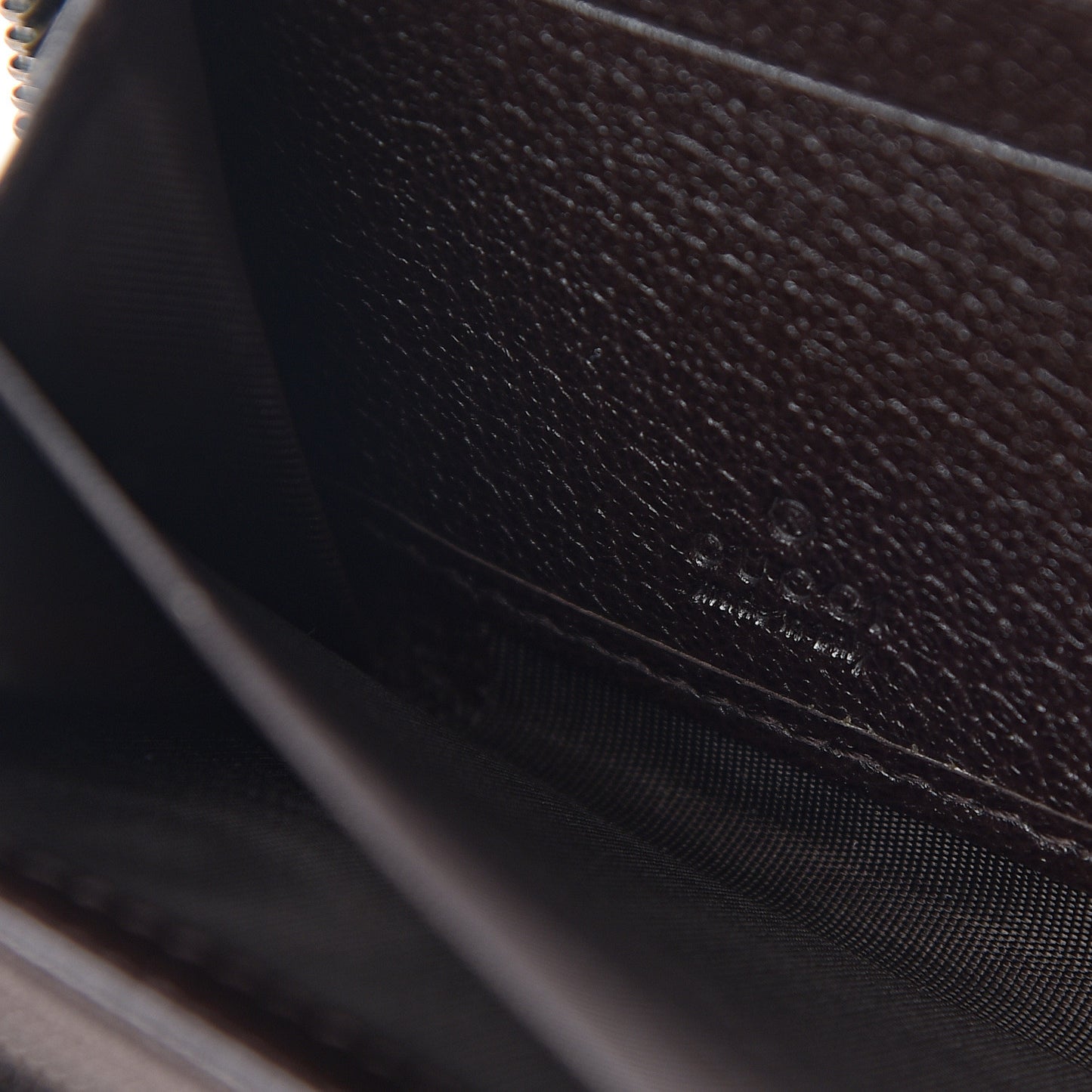 Dollar Calfskin Boar Effect GG Marmont Zip Around Wallet Dark Cocoa