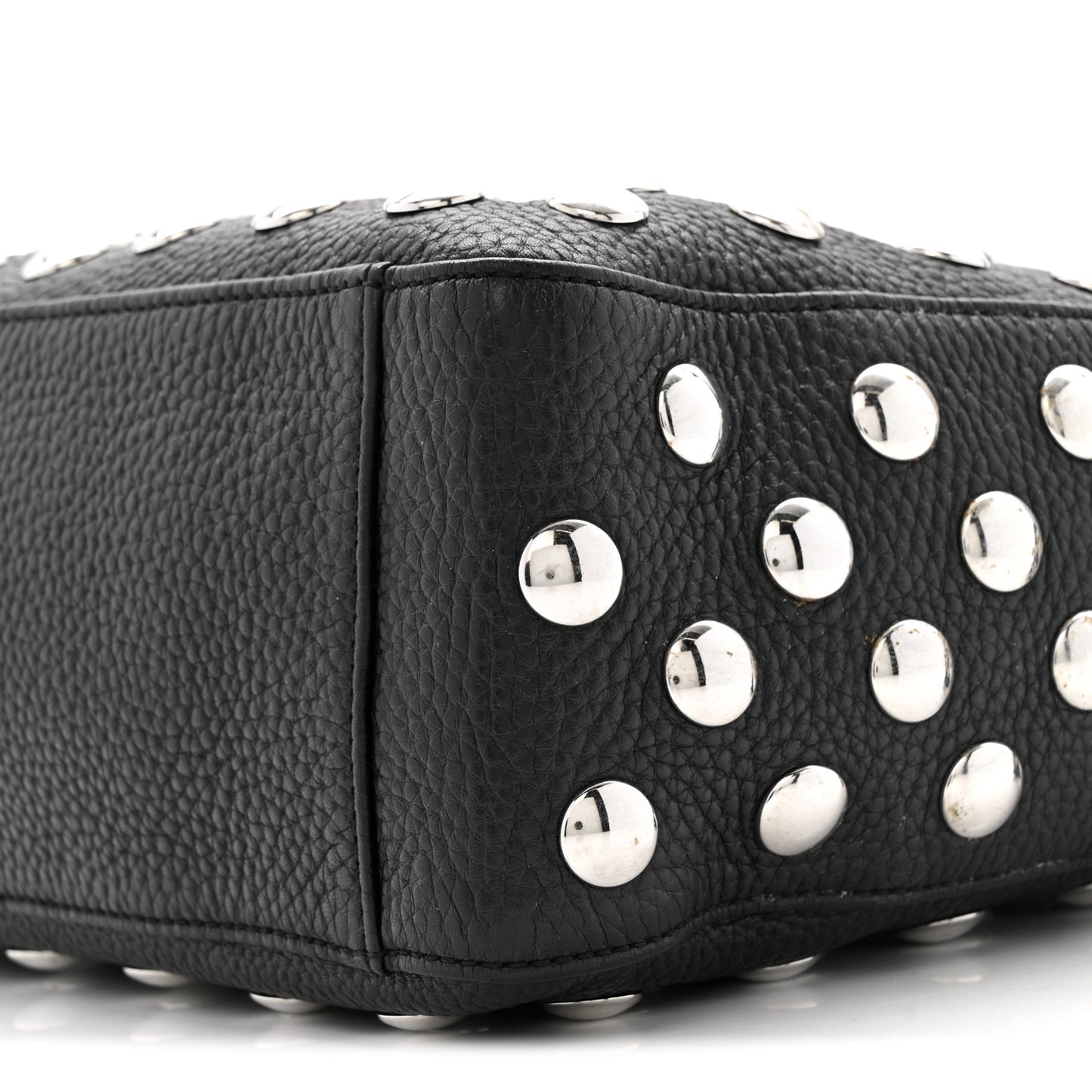 Pebbled Sport Calfskin Studded Elena Black