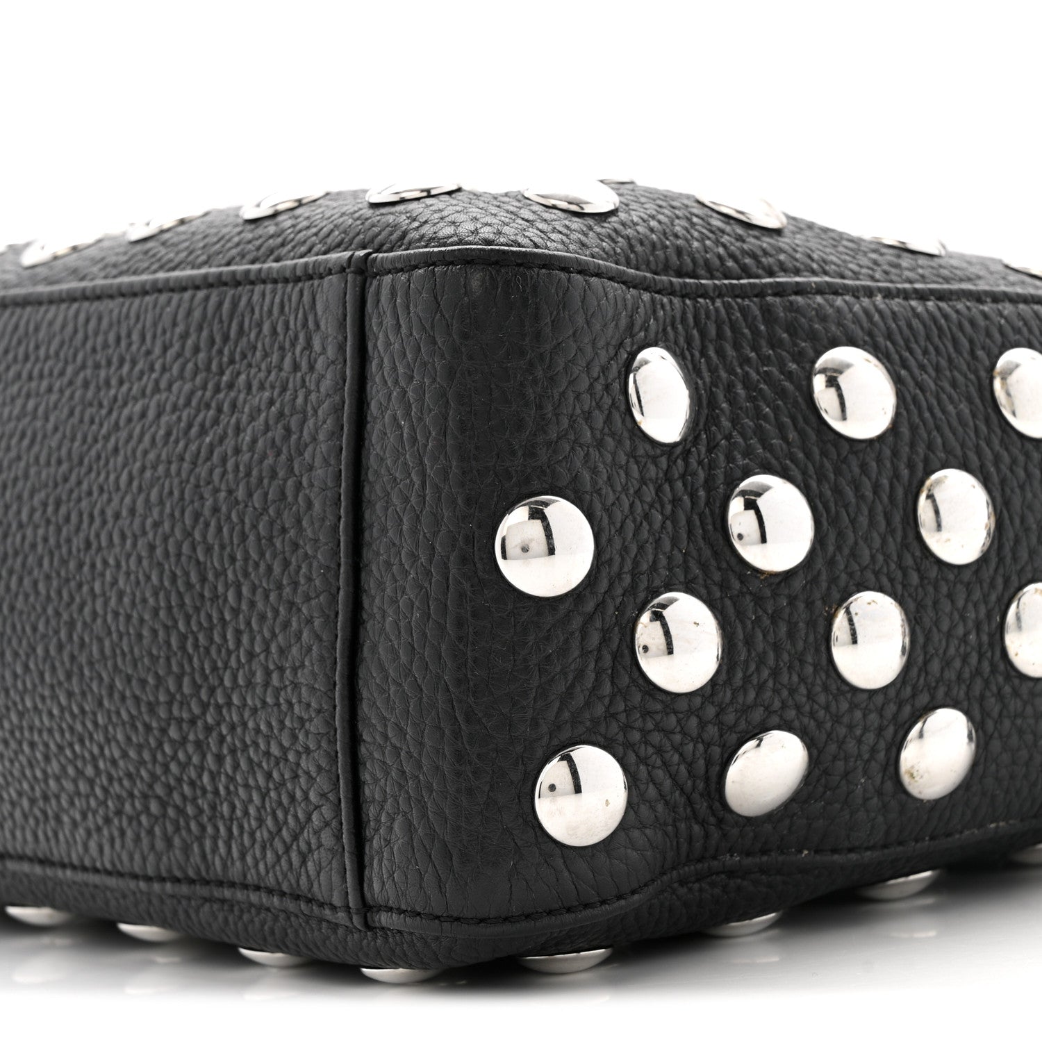 Khaite Pebbled Sport Calfskin Studded Elena Black 8 of 10