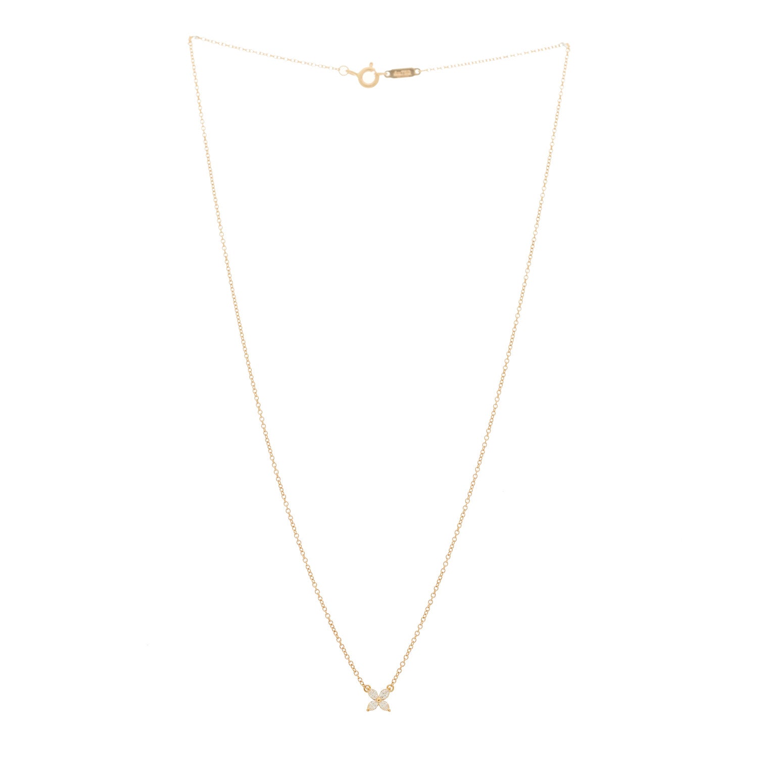 Tiffany 18K Rose Gold Diamond Mini Victoria Necklace 3 of 6