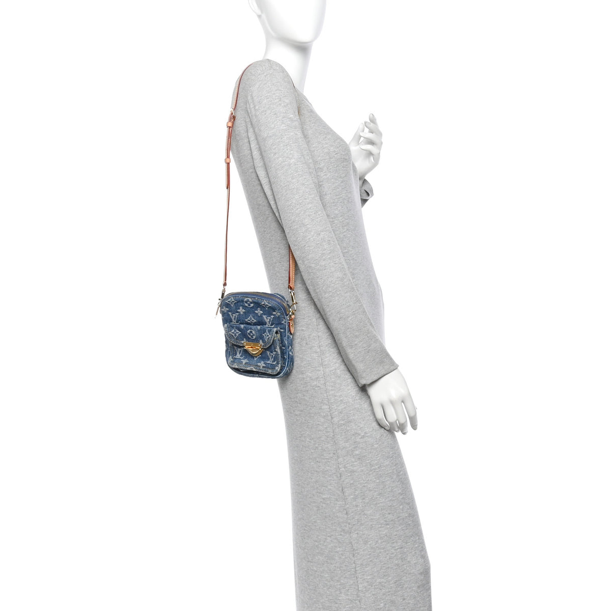 Louis Vuitton Denim Fairfax Pochette Blue 2 of 12