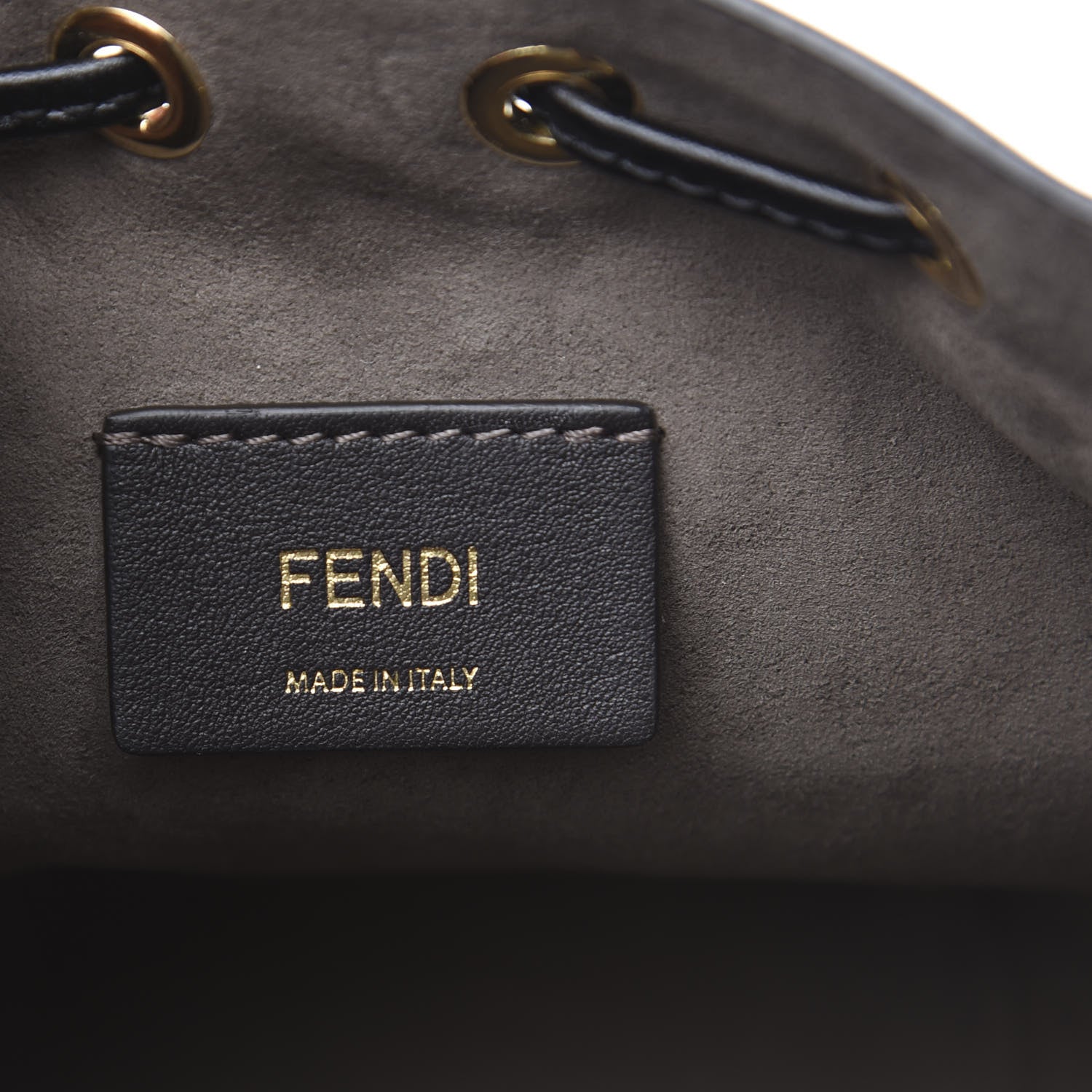 Fendi Vitello Liberty F is Fendi Bi-Color FF 1974 Embossed Mini Mon Tresor Bucket Bag Maya Black 5 of 8