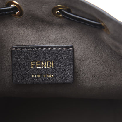 Fendi Vitello Liberty F is Fendi Bi-Color FF 1974 Embossed Mini Mon Tresor Bucket Bag Maya Black 5 of 8