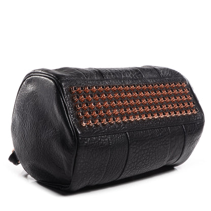 Alexander Wang Pebbled Leather Rocco Black with Rose Gold Hardware 4 of 7