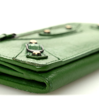 Balenciaga Agneau Classic Hardware Money Wallet Vert Poker 7 of 8