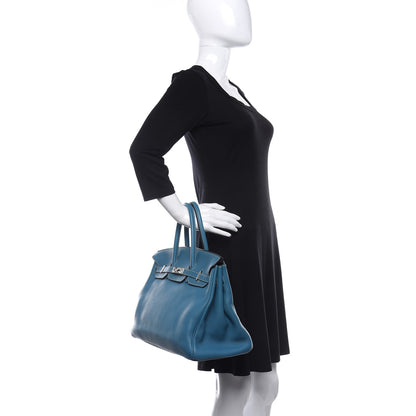 Hermes Togo Birkin 35 Blue Jean 2 of 17
